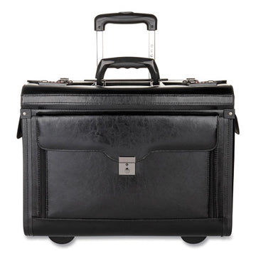 STEBCO Catalog Case On Wheels, Leather, 19 X 9 X 15-1-2, Black freeshipping - TVN Wholesale